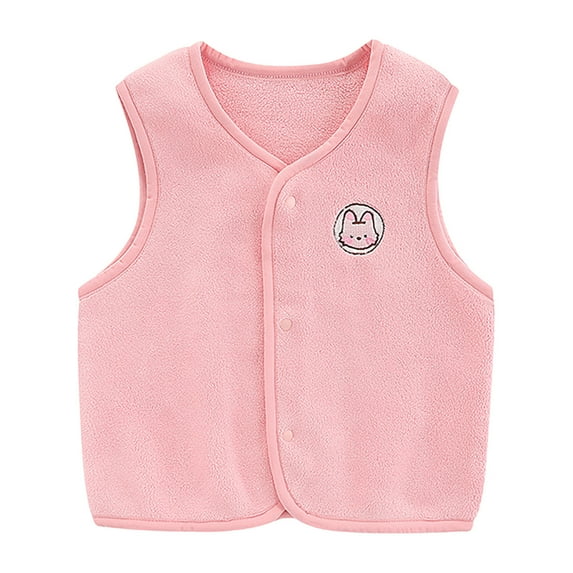 Rovga Boys Girls Tops 9-12 Months Toddler Sleeveless Cartoon Print Windproof Coat Jacket Warm Vest Outerwear Red