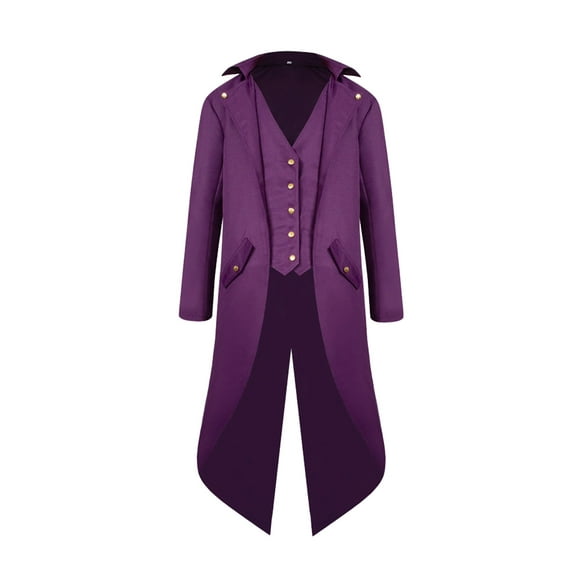 Rovga Boys Girls Winter Coats Big Kids Regency Tailcoat Jacket Frock Coat For 16-17 Years