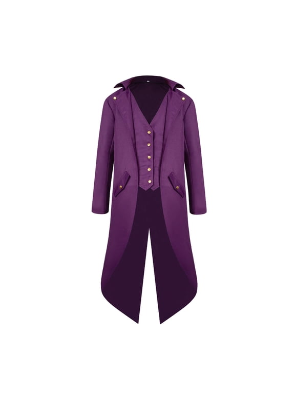 Boys Girls Winter Coats Big Kids Regency Tailcoat Jacket Frock Coat For 16-17 Years