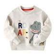 thumbnail image 1 of Rovga Boys Hoodies And Hoodie Autumn And New Small Children Little Second Round Neck Long Sleeve Children'S Top Leisure Loose Fit Pullover Fall Winter Tops Grey 12-18 Months, 1 of 6
