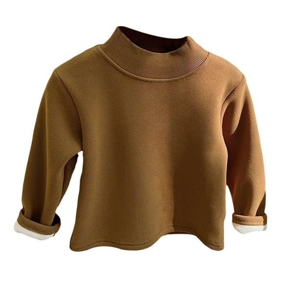 Rovga Boys T Shirt Long Sleeve Round Neck Tee Solid Color Tops Outfits Fall Winter Casual Daily Wears 4-5 Years Black