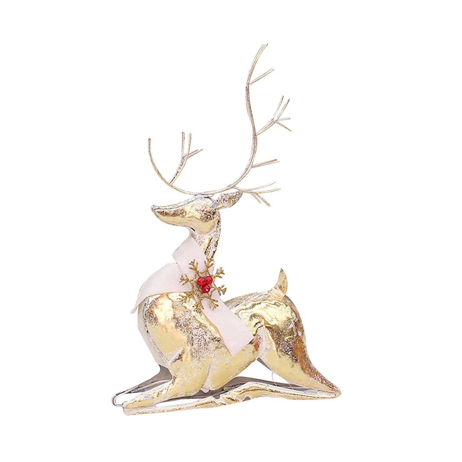 Rovga Christmas Decoration Gold 3D Wrought Deer Decoration Christmas