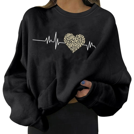 Rovga Cute Long Sleeve Women Sweatshirts Fashion Womens Casual Printed Ladies Sweatshirts Tops