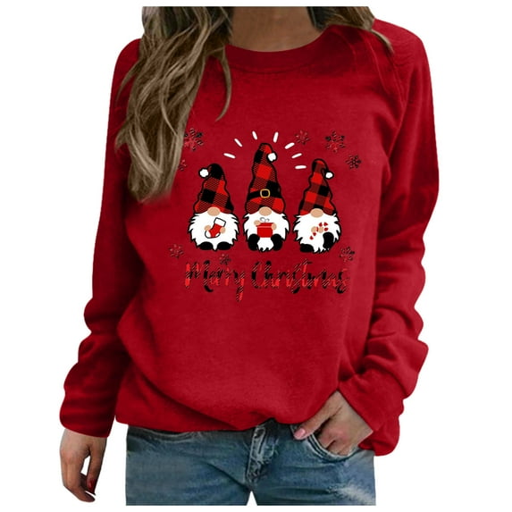 Rovga Cute Long Sleeve Women Sweatshirts Womens Print Sweatshirt Casual Blouse Pullover