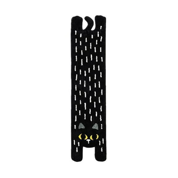 Rovga Doormats Long Cat Rug Non Bath Cat Mat For Bathroom Rug Absorbent Soft Mat For Bathroom Living Room And Bedside Thick Shaggy Shower Rug Rectangular Cat Pattern Rug,40Cmx120Cm Black Black
