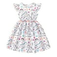 thumbnail image 1 of Rovga Easter Dresses For Toddler Girls 3-4 Years Sleeveless O Neck Sundress Cartoon Floral Prints Dresses Elegance Outfits White, 1 of 4