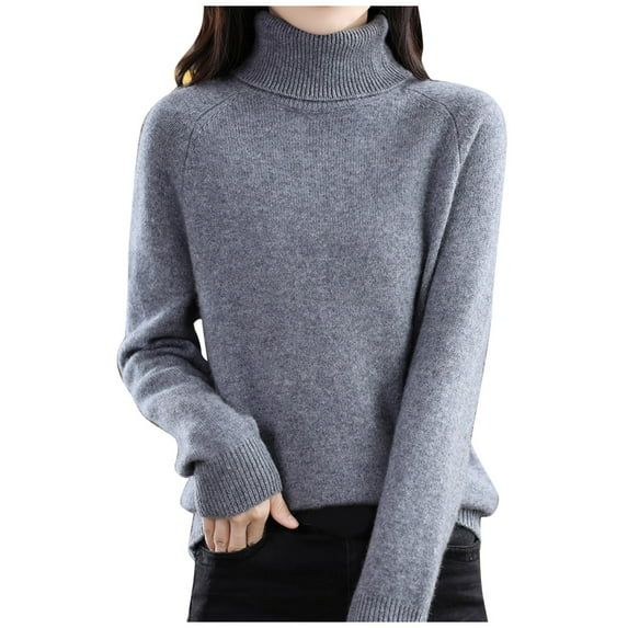 Rovga Fall Comfy Turtleneck Sweater Ladies Loose Large Size Thick Knitted Sweater Bottom Shirt Leisure Streetwear