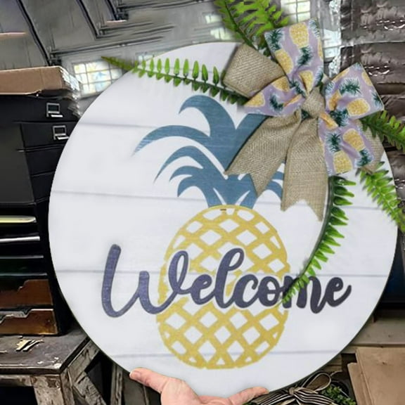 Rovga Farmhouse Decor Cute Pineapple Door Sign Eye Catching Door Front Hanging Welcome Decoration Home Decor Pineapple Door Decoration Hanging Board For Homes Restaurants Shops Yellow