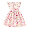thumbnail image 1 of Rovga Flower Girl Dress 5-6 Years Sleeveless Crewneck Dresses Floral Prints Sundress Soft Playsuit Pink, 1 of 4