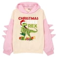 thumbnail image 1 of Rovga Football Sweatshirts For Boys Little Christmas Dinosaur Letter Hoodie Comfy Sweatshirt Cute Splice Hooded Kids Casual Tops Xmas Outfits Fashion Loose Fit Comfy Fall Winter Tops Pink 12-13 Years, 1 of 7