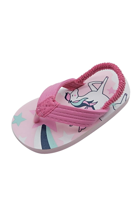 Girl'S Shoes Toddler Elastic Strap Flops Flip For With Adjustable Sandals Comfortable Indoor Outdoor Lightweight Slippers Sandals Hot Pink 15-18 Months