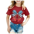 thumbnail image 1 of Rovga Girl T Shirt Short Sleeve Round Neck Tops Cherry Prints Sweet Tee Summer Sports Soft Blouses Red 8-9 Years, 1 of 4