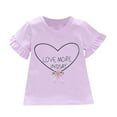 thumbnail image 1 of Rovga Girl T Shirt Short Sleeve Round Neck Tops Heart Prints Sweet Tee Summer Casual Adorable Clothes 5-6 Years, 1 of 4