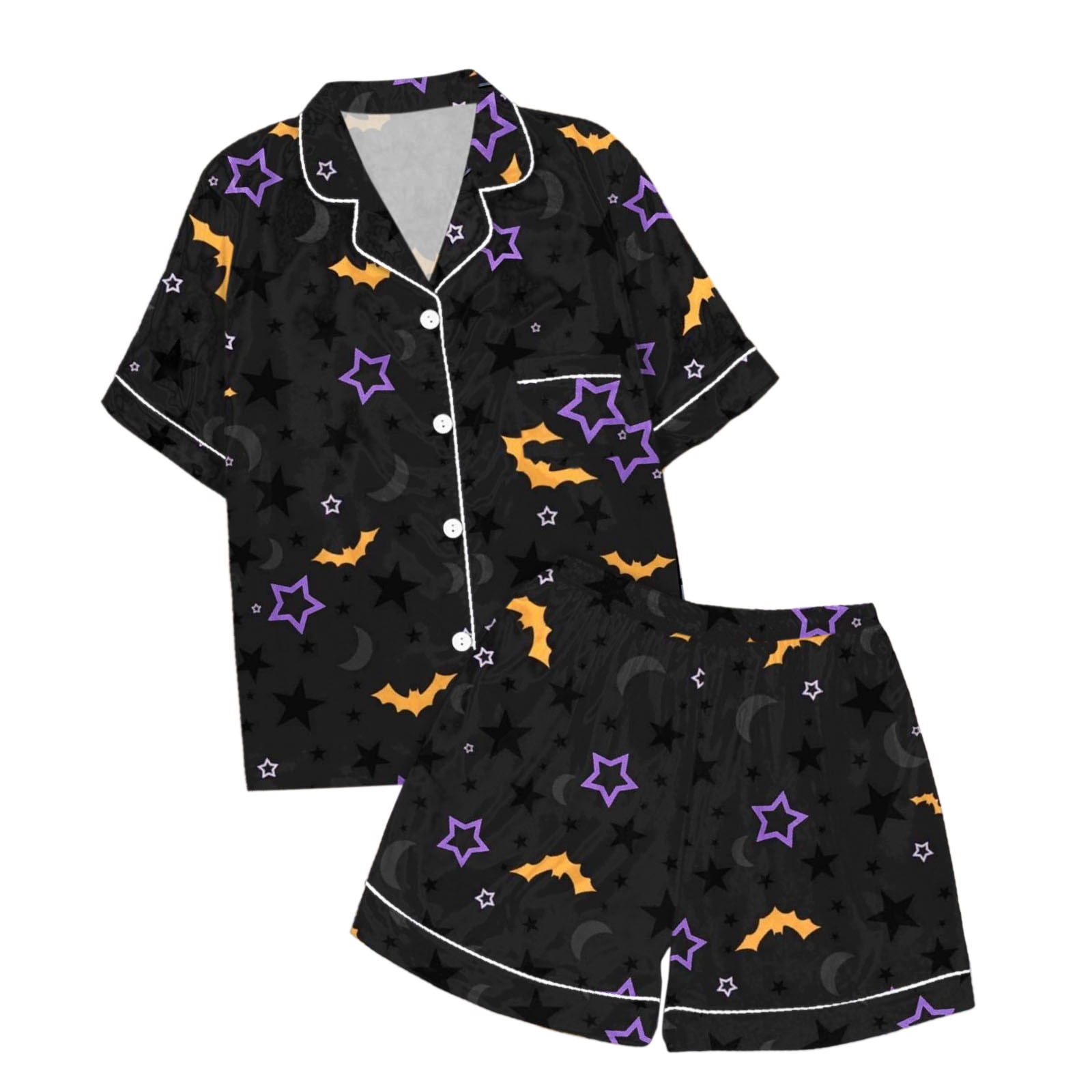 Rovga Girls Halloween Pajamas Summer Homewear Cartoon Bat Printed Short