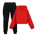 thumbnail image 1 of Rovga Girls Outfits Child Toddler Long Sleeve Prints Warm Hoodie Pullover Tops Pants Kids Outfits Sweat Suit Red Comeortable Daily Wear 9-10 Years, 1 of 3
