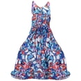 thumbnail image 1 of Rovga Girls Summer Dresses Summer Chiffon Floral Prints Wide Leg Jumpsuit Bohemian Style Sundress Sleeveless Loose Dresses Blue Sweet Daily Wear 13-14 Years, 1 of 6