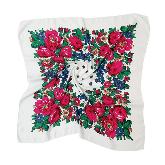 Rovga Hair Scarf For Women Lady Flower Print Folk-Square Scarf Wrap Shawl Travel Scarvesummer Gift Multicolor