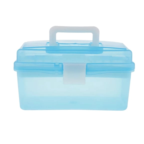 Rovga Home Storage Multi Purpose Handled Box With Dividers Diy Hobby Craft Storage Case Light Blue