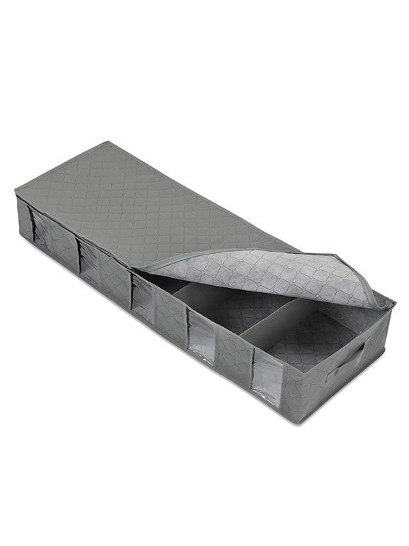 Home Storage Under Bed Storage Box Storage Bag Extra Large Clothing Sorting Folding Flat Under Bed Storage Box Compartment Grey