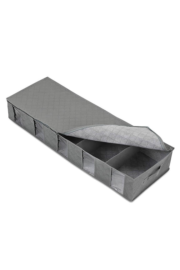 Home Storage Under Bed Storage Box Storage Bag Extra Large Clothing Sorting Folding Flat Under Bed Storage Box Compartment Grey