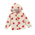 thumbnail image 1 of Rovga Kid Caots For Boys Girls 3-4 Years Spring Solid Color Fruits Printed Hooded Single Long Sleeved Jacket Red, 1 of 6