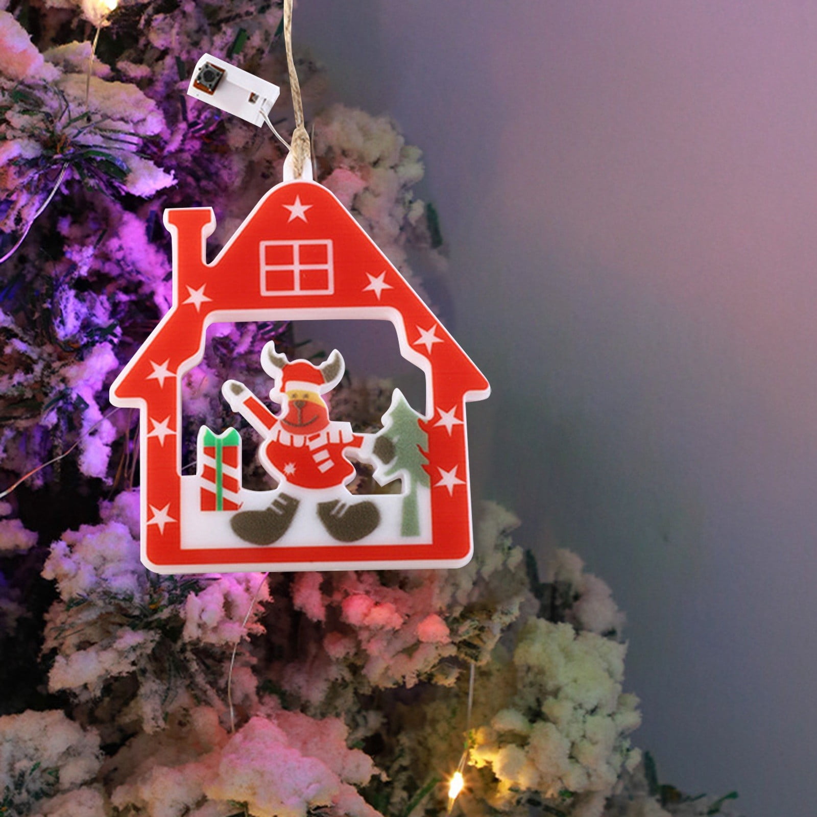 Rovga Led Christmas Tree Decoration Lights Snowman Christmas Tree Pendant Lights Christmas Scene