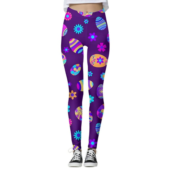 Rovga Leggings For Women Sports Yoga Pants Colorful Printed Leggings Slim Leg Compression Tight Sexy Womens Clothes Black L