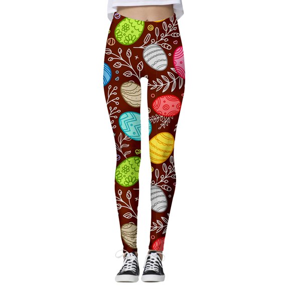 Rovga Leggings Sports Yoga Pants Colorful Printed Leggings Slim Leg Compression Tight Relax Fitwomens Clothes Hot Pink L
