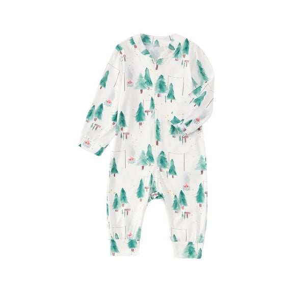Rovga Matching Christmas Pajamas For Family, Xmas Family Outfit Pajamas Long Sleeve Romper Baby Leisure Nightwear Xmas Gift 6 Months