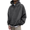 thumbnail image 1 of Rovga Men'S Hoodies Casual Hop Hooded Sweater Cardigan Coat Top Zip Up Hoodie Relax Fit Tops Dark Gray Xl, 1 of 1