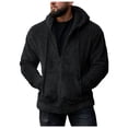 thumbnail image 1 of Rovga Men Winter Hooded Jacket Hoodie Zipper Sweatshirt Winter Solid Color Outwear Long Sleeve Keep Warm Pocket Fashion Coat Windbreaker For Outdoor Stylish Clothing, 1 of 9