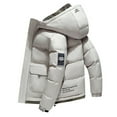 Rovga Mens Jackets Long Sleeve Coats Winter Zipper Solid Color Tops