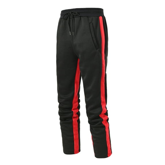 Rovga Mens Pants Straight Leg Solid Color Athletic Lounge Pants Retro Leisure Jogger Spring Summer Classic Athletic Pants For Workout, Jogging, Running Black Xl