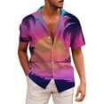 thumbnail image 1 of Rovga Mens Shirts Colorful Summer Hawaii Short Sleeve Shirts Tops Red Shirt,Size:M, 1 of 5