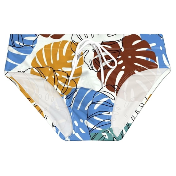 Rovga Mens Summer Breathable Printed Swim Trunks Pants Swimwear Shorts Slim Wear Swimsuit Briefs Beachwears