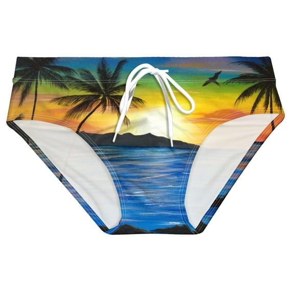 Rovga Mens Summer Breathable Printed Swim Trunks Pants Swimwear Shorts Slim Wear Swimsuit Briefs Stylish Swim Wear