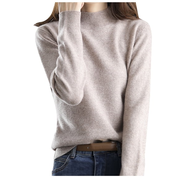 Rovga New Half Turtleneck Knitted Sweater Women Fall Winter Short Pullover Solid Color Loose Sweater Thickened Bottoming Shirt Cozy Streetwear