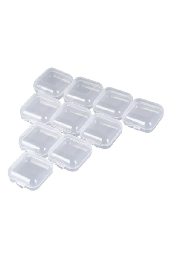 Organization And Storage50 Pack Small Clear Beads Storage Containers Box Lid For Storage Of Small Items Crafts Jewelry Hardware 1.37*1.37 In White