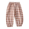 thumbnail image 1 of Rovga Pants For Boys Plaid Prints Straight Leg Leggings Relax Fit Casual Trousers Jogger Pants Athletic Basic Pants 4-5 Years Red, 1 of 3