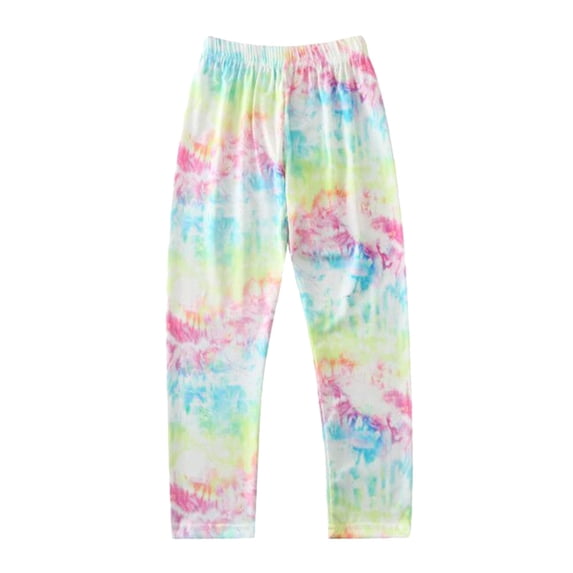 Rovga Pants For Girls Cartoon Prints Straight Leg Leggings Relax Fit Casual Trousers Jogger Pants Lightweight Pants 5-6 Years Light Blue