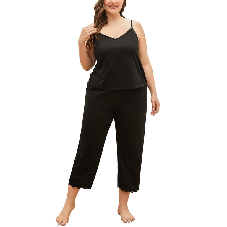 Rovga Plus Size Pajamas For Women Set Lady Summer Plus Size
