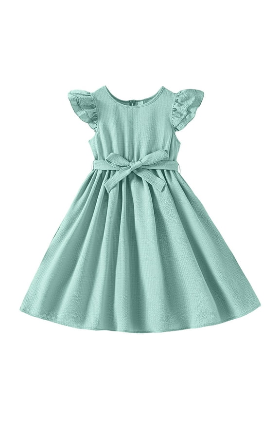 Princess Dress Up For Girls Toddler Fly Sleeve Dress Dance Party Dresses Spring And Summer Simple Style Clothes 4-5 Years