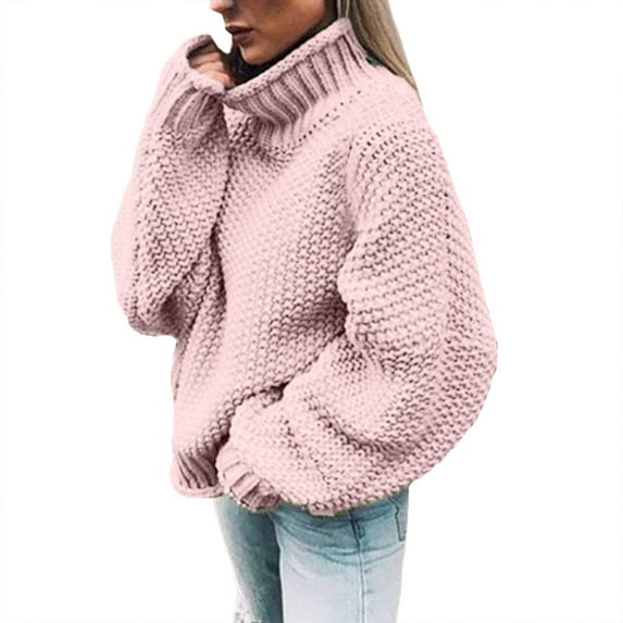 Rovga Pullover For Women Sweater Thick Knitted Warm Pullover Hoodie Long Sleeve Cardigan Pullover Tops Leisure Dailywear