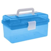 Rovga Storage Accessories Blue Portable Box Organizer Multipurpose Sewing Box Tool Box Crafts And Supplies Storage Case With Handle And Removable Tray