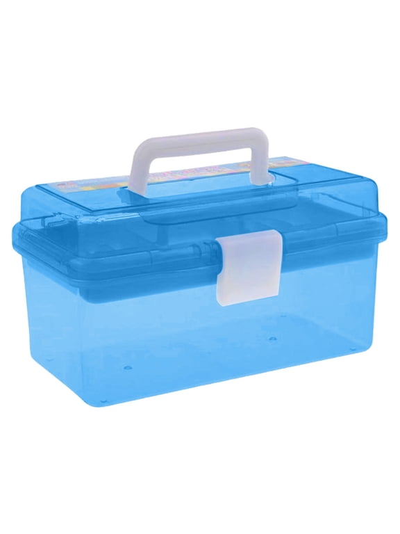 Storage Accessories Blue Portable Box Organizer Multipurpose Sewing Box Tool Box Crafts And Supplies Storage Case With Handle And Removable Tray