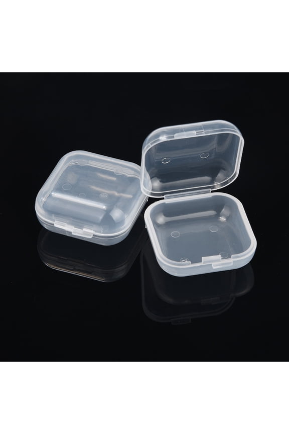 Storage And Organizationbox Small Storage Transparent Plastic Box 10Pcs Jewelry Portable Flip Housekeeping & Organizers White