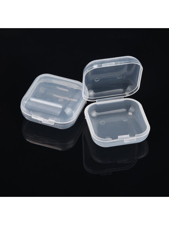 Storage And Organizationbox Small Storage Transparent Plastic Box 10Pcs Jewelry Portable Flip Housekeeping & Organizers White