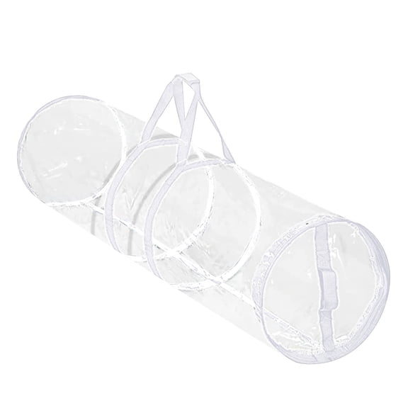 Rovga Storage And Organizationclear Zipper Storage Box Gift Wrap Storage Bag Holiday Paper Tube Storage White