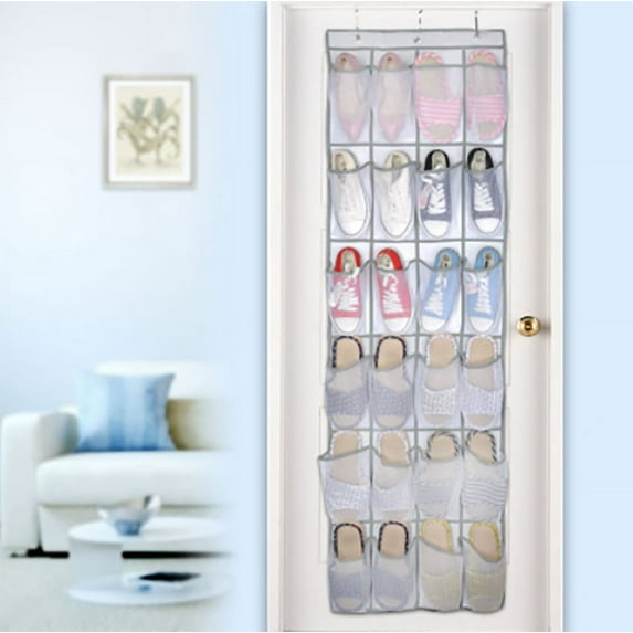 Rovga Storage Bins24 Pocket Shoe Space Door Hanging Organizer Rack Wall Bag Storage Closet Holder White