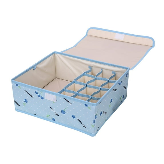 Rovga Storage Organizer Bins600D Oxfords Cloth 13 Lattice Finishing Box Underwear Storage Box Bra Socks Foldable Underwear Storage Box Foldable Storage Bag Washable F